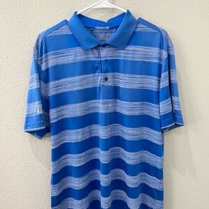 Under Armour Blue and Gray Striped Polo Shirt